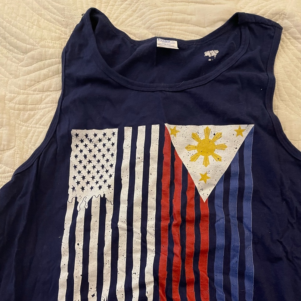 NWOT Filipino-American Flag Tank Top